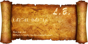 Ládi Béla névjegykártya